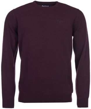 Men's Barbour Essential Lambswool Crew Neck Sweater - New Dark Cordovan