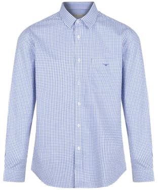 Men's R.M. Williams Collins Cotton Twill Checked Shirt - White / Blue