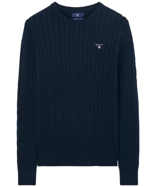 Women's GANT Stretch Cotton Cable Sweater - Evening Blue