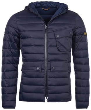 Men's Barbour International Ouston Hooded Quilted Jacket - Navy