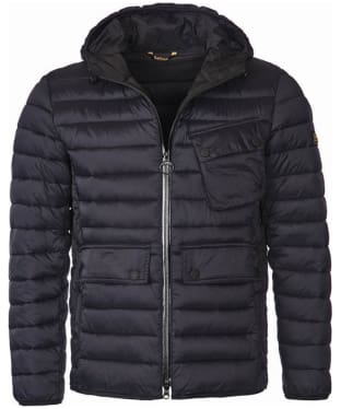 Men's Barbour International Ouston Hooded Quilted Jacket - Black