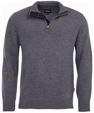 Men's Barbour Holden Half Zip Sweater - Mid Grey Marl
