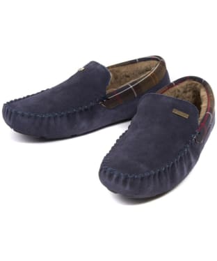 Men's Barbour Monty House Suede Slippers - Navy Suede