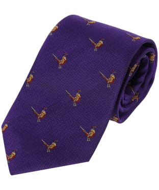 Men's Alan Paine Ripon Silk Tie - Sitting Pheasant - Purple