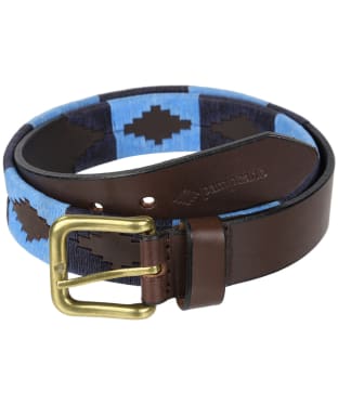 pampeano Hand Stitched Leather Polo Belt - Azules