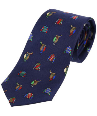 Men's Soprano Racing Colours and Saddles Tie - Navy
