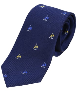 Men's Soprano Sailing Boats Silk Tie - Navy