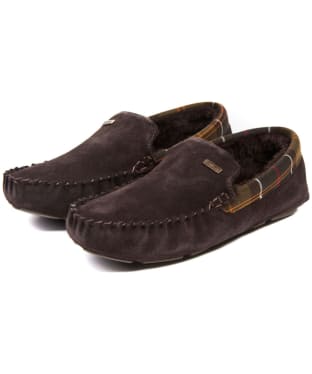Men's Barbour Monty House Suede Slippers - Brown