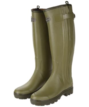 Women's Le Chameau Chasseur Leather Lined Tall Wellingtons - Green