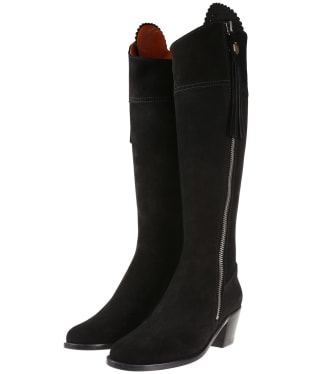 Women's Fairfax & Favor Tall Heeled Regina Boots - Black Suede
