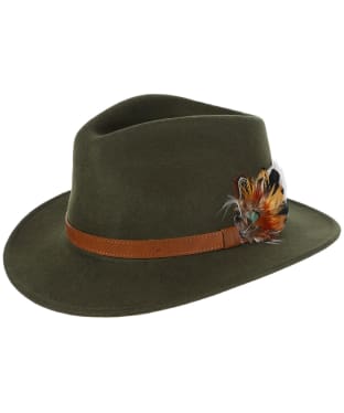 Alan Paine Richmond Wool Felt Fedora Hat - Olive