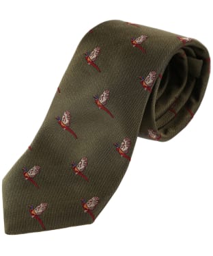 Men's Alan Paine Ripon Silk Tie - Flying Pheasant - Olive
