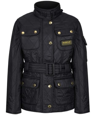 Girl's Barbour International Quilted Jacket, 2-9yrs - Black