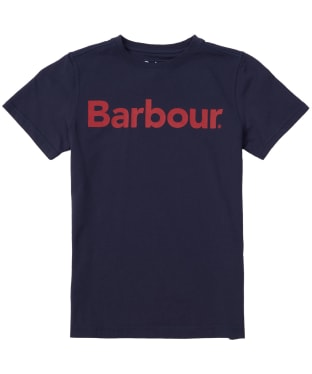 Boy's Barbour Logo Tee, 6-9yrs - Navy