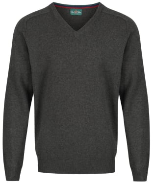 Men's Alan Paine Streetly V-Neck Lambswool Pullover - Seaweed