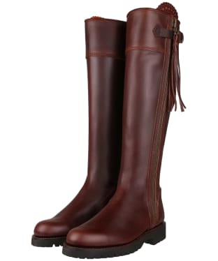 Women's Penelope Chilvers Long Leather Tassel Boots - Conker Brown