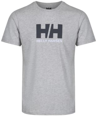 Men's Helly Hansen Logo Short Sleeved Cotton T-Shirt - Grey Melange