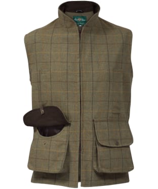 Men's Alan Paine Rutland Tweed Waistcoat - Dark Moss