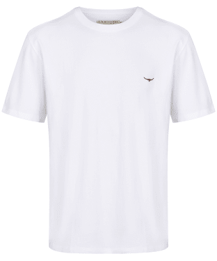 Men's R.M. Williams Parson Cotton Short Sleeved T-Shirt - White / Chestnut