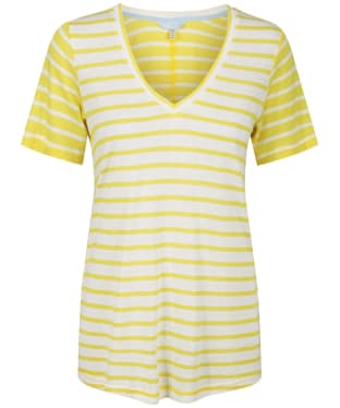 Women’s Joules Lola Stripe Tee - White / Yellow Stripe