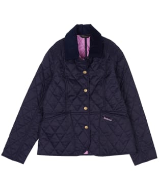 Girl's Barbour Summer Liddesdale Quilted Jacket, 2-9yrs - Navy / Moonlight Pink