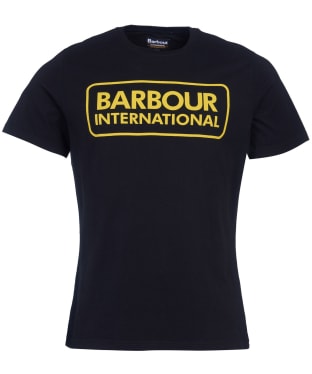 Men's Barbour International Essential Large Logo T-Shirt - Black / Yellow