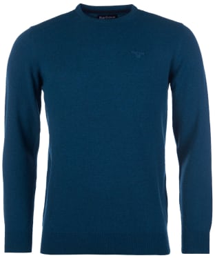 Men's Barbour Essential Lambswool Crew Neck Sweater - Dark Aqua