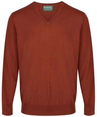 Men's Alan Paine Millbreck V-Neck Merino Sweater - Rust