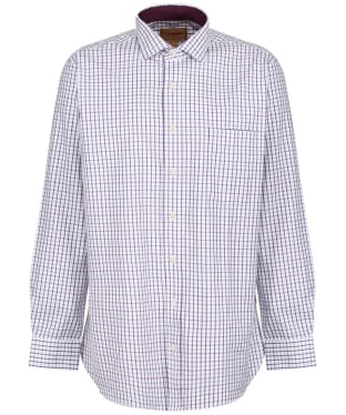 Men’s Schoffel Milton Tailored Long Sleeve Shirt - Purple Check