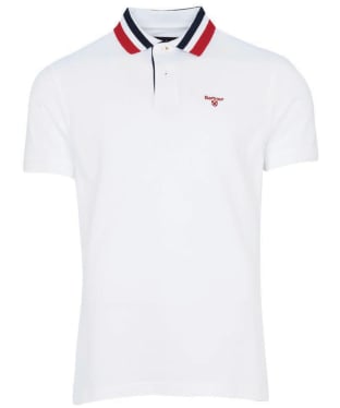 Men's Barbour Hawkeswater Tipped Polo Shirt - White / Red / Blue