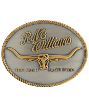 R.M. Williams Logo Nickel Belt Buckle - Silver / Gold
