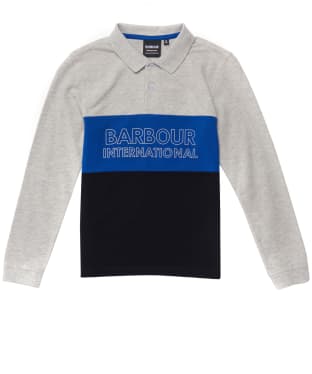 Boy’s Barbour International Bold L/S Polo Shirt - 10-14yrs - Grey Marl