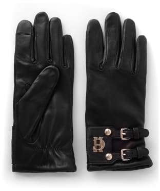 Women’s Holland Cooper Monogram Leather Gloves - Black