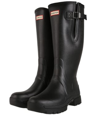 Men’s Hunter Balmoral Side Adjustable Neoprene Lined Tech Sole Wellington Boots – Tall - Black