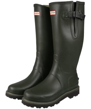 Men’s Hunter Balmoral Side Adjustable Commando Sole Wellington Boots - Tall - Dark Olive