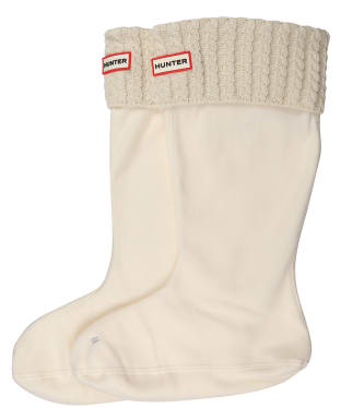 Hunter Recycled Mini Cable Knit Boot Socks – Tall - Hunter White
