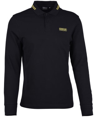 Men's Barbour International Legacy Tipped Long Sleeve Polo Shirt - Black