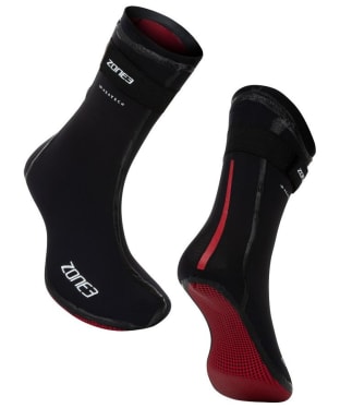 Zone3 Neoprene Heat-Tech Warmth Swim Socks - Black / Red
