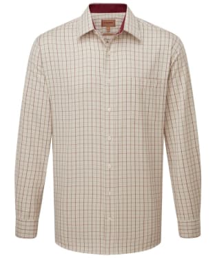 Men's Schoffel Burnham Tattersall Long Sleeve Shirt - Damson Tattersall