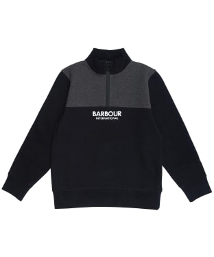 Boy's Barbour International Moto Half Zip Sweatshirt 10-15yrs - Black / Charcoal