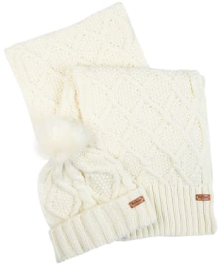 Women's Barbour Ridley Beanie And Scarf - Cream
