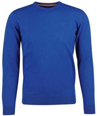 Men's Barbour Essential Lambswool Crew Neck Sweater - Bright Blue