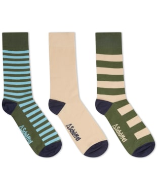 Men’s Schöffel Bamboo Socks – 3 Pack - Cedar Stripe