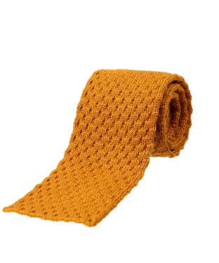 Men's Alan Paine Textured Knitted Wool Tie - Gold