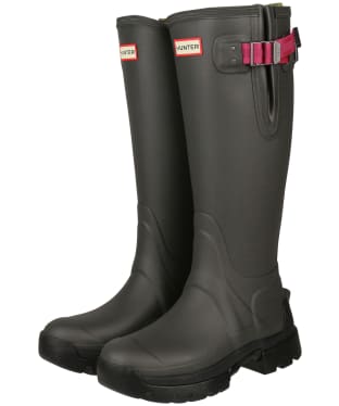 Women’s Hunter Balmoral Side Adjustable Neoprene Lined Wellington Boots - Dark Slate/Peppercorn