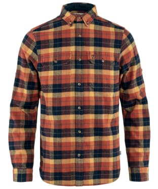 Men's Fjallraven Singi Heavy Flannel Long Sleeve Shirt - Autumn Leaf / Dark Navy