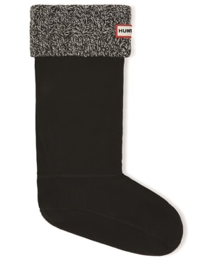 Hunter Recycled 6 Stitch Cable Tall Boot Sock - Black / Grey