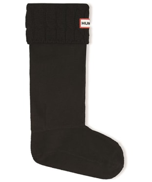 Hunter Recycled 6 Stitch Cable Tall Boot Sock - Black