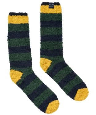 Men’s Joules Fluffy Socks - Green / Blue Stripe
