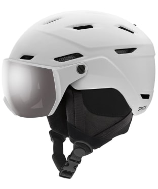 Smith Survey Ski, Snowboarding Helmet with ChromaPop Visor - Matte White / Platinum